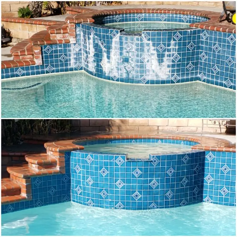 clean pool tile after calcium removal